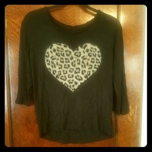 Leopard print heart top